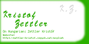 kristof zettler business card